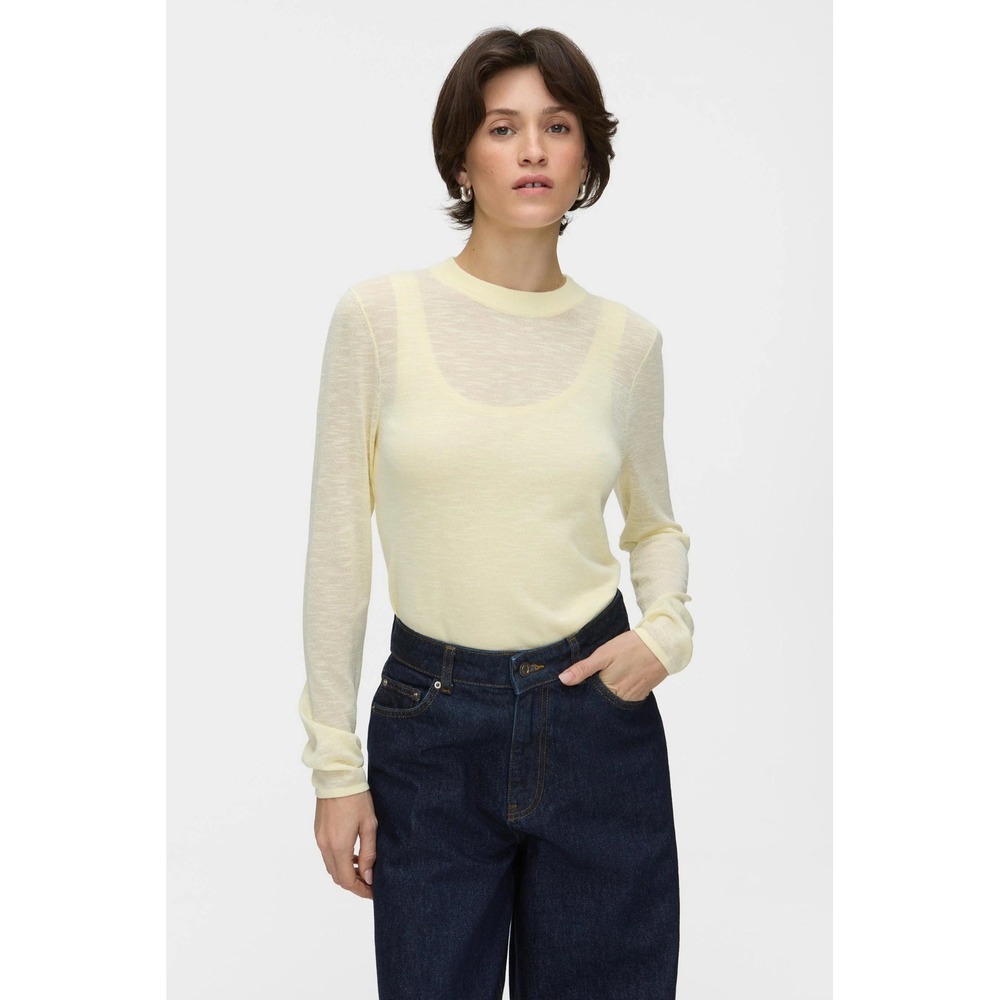 ALIGNE Freddie Sheer Knit Sweater Long Sleeve Viscose Blend Yellow Size 4